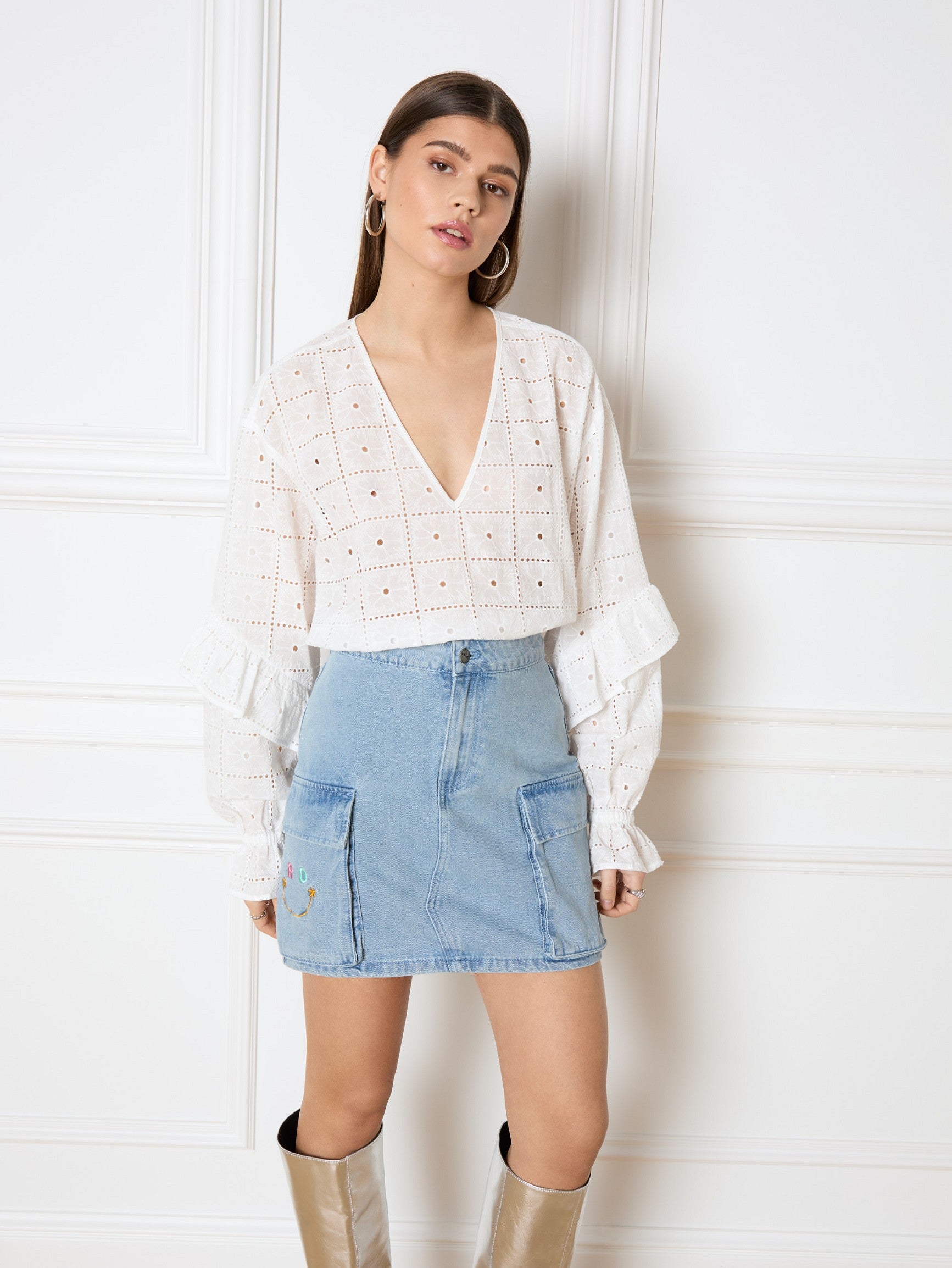 REFINED DEPARTMENT | JISEL DENIM SKIRT - LIGHT BLUE