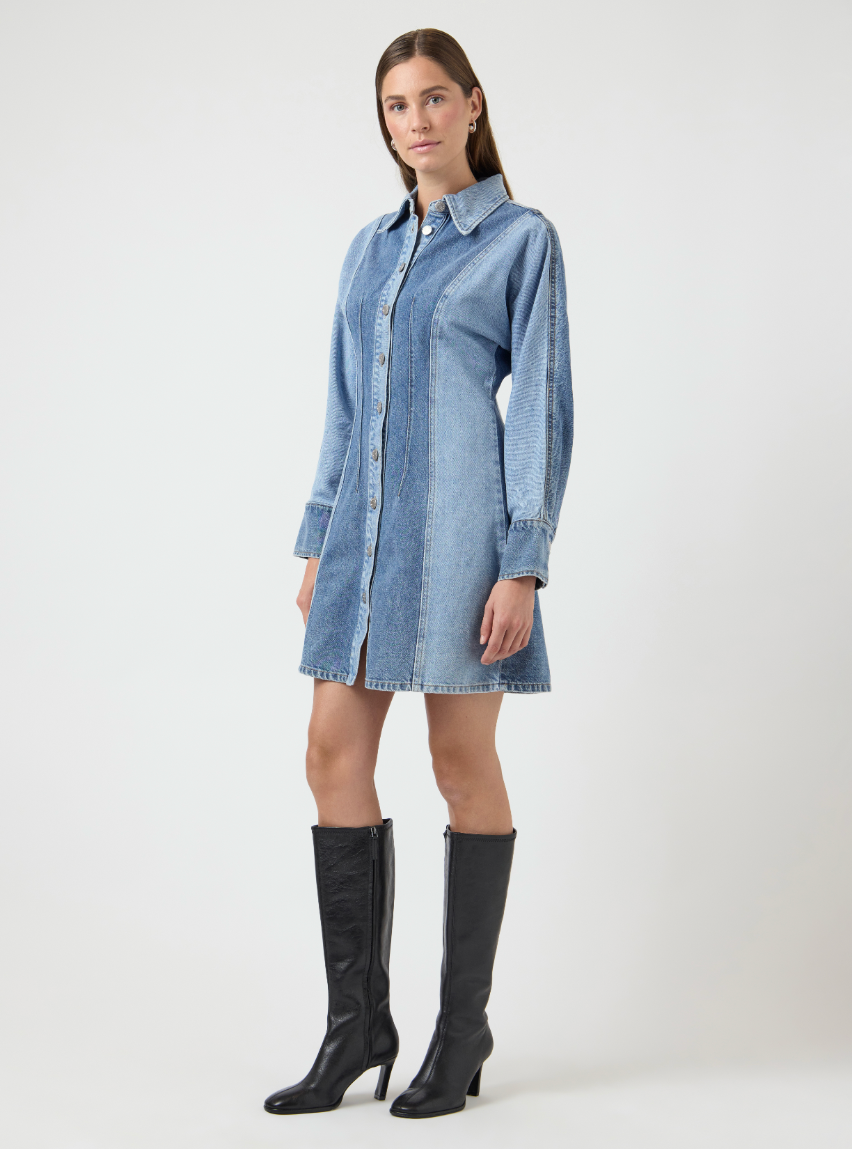 Y.A.S | FARO LS DENIM DRESS - LIGHT BLUE DENIM
