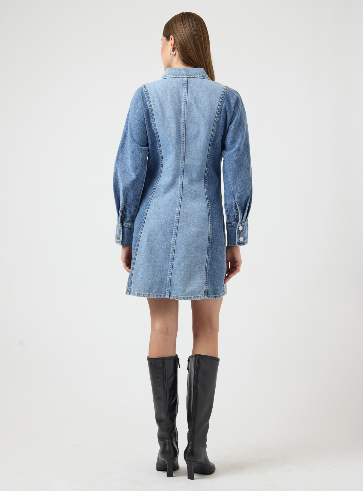 Y.A.S | FARO LS DENIM DRESS - LIGHT BLUE DENIM