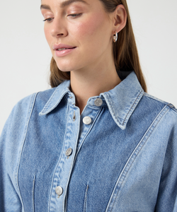 Y.A.S | FARO LS DENIM DRESS - LIGHT BLUE DENIM