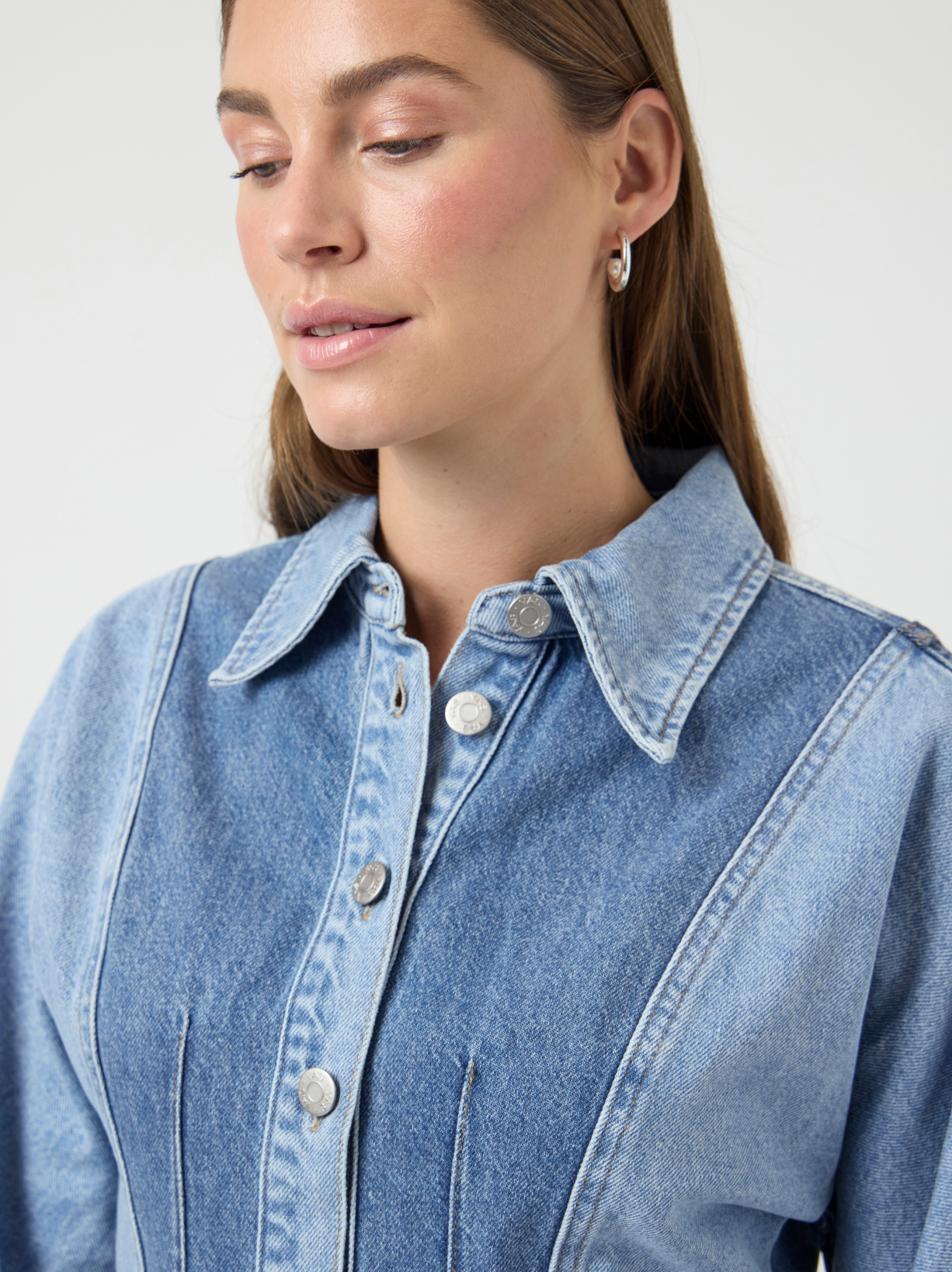 Y.A.S | FARO LS DENIM DRESS - LIGHT BLUE DENIM