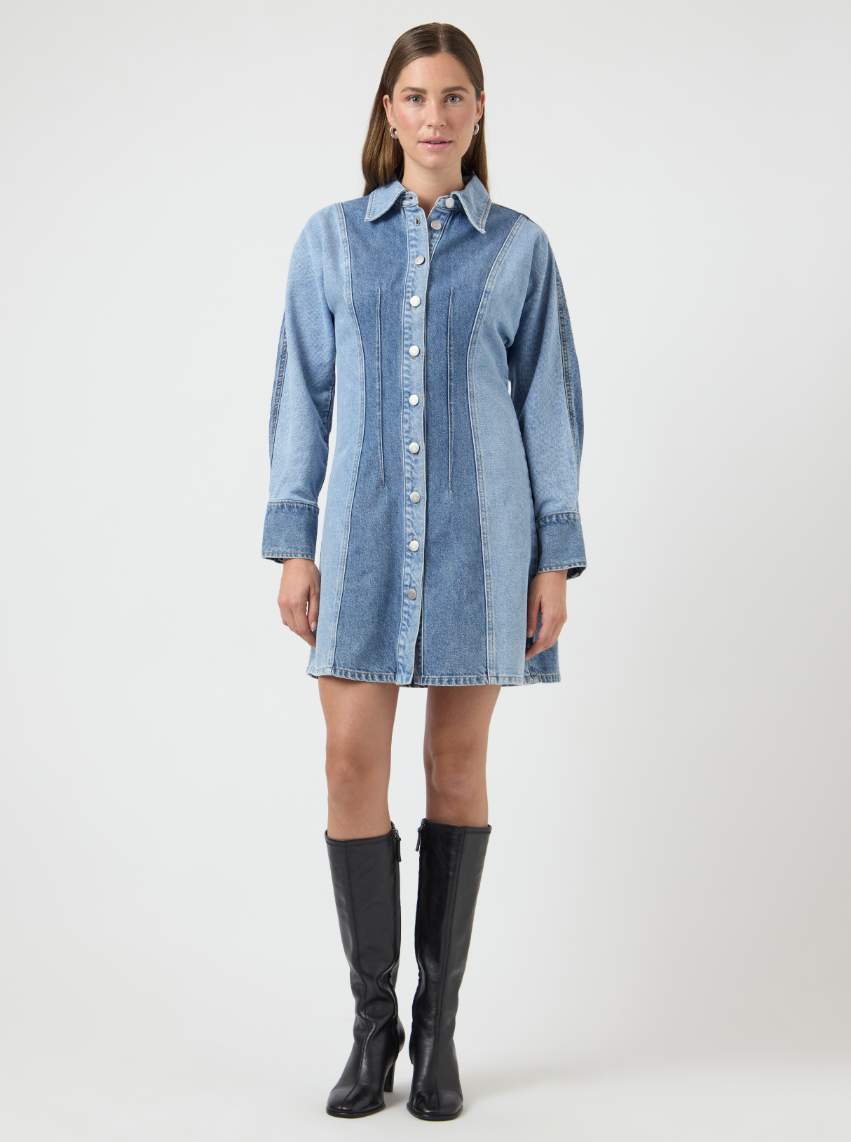 Y.A.S | FARO LS DENIM DRESS - LIGHT BLUE DENIM
