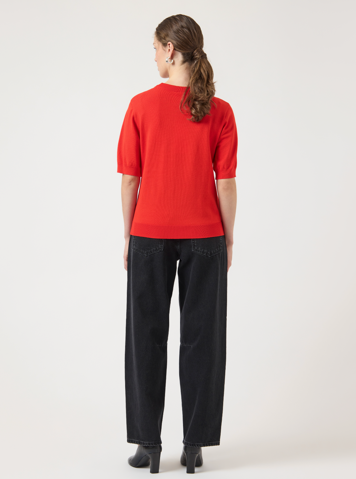 YAS | LENA SS KNIT PULLOVER - FIERY RED
