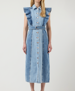 YAS | CAWI SL DENIM LONG DRESS - MEDIUM BLUE DENIM