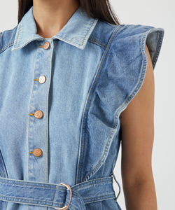 YAS | CAWI SL DENIM LONG DRESS - MEDIUM BLUE DENIM