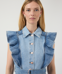 YAS | CAWI SL DENIM LONG DRESS - MEDIUM BLUE DENIM