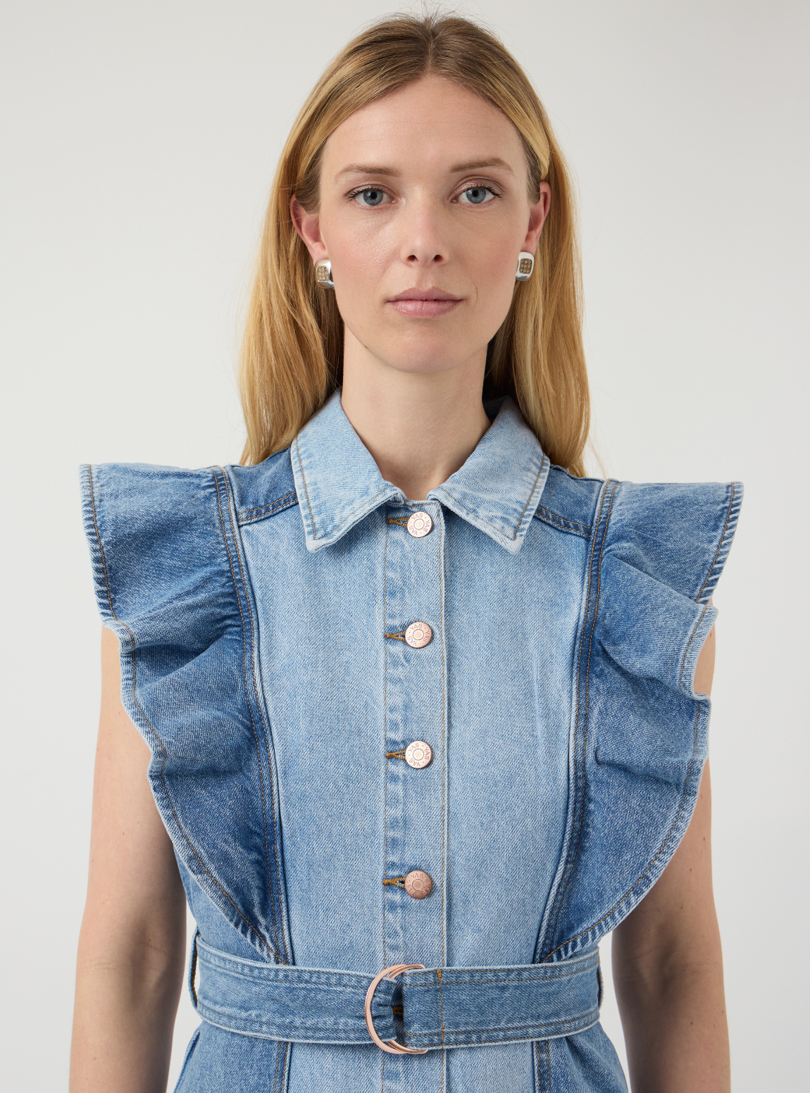 YAS | CAWI SL DENIM LONG DRESS - MEDIUM BLUE DENIM