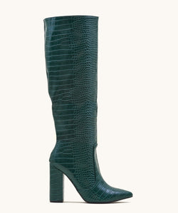 PHENELOPE HEELED BOOTS - GREEN