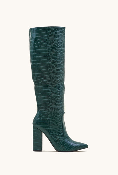 PHENELOPE HEELED BOOTS - GREEN