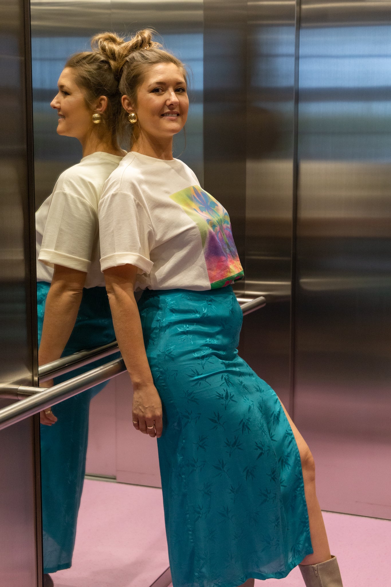 BERAWA LUXE | KOKOMO JACQUARD SKIRT - TURQUOISE / GREEN