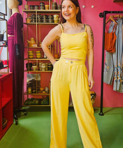 BERAWA LUXE | GREER LINEN PANTS - PASTEL YELLOW