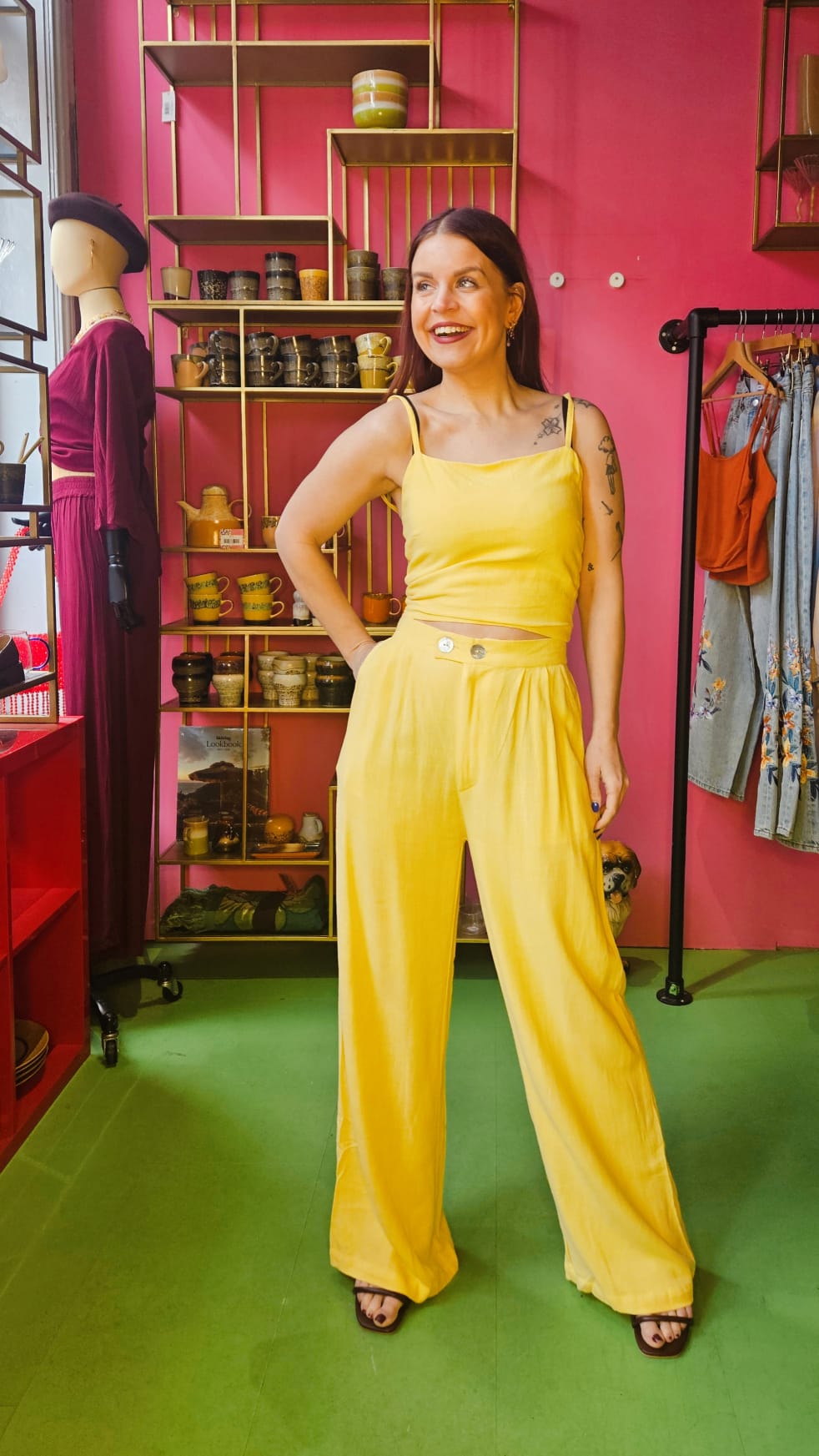 BERAWA LUXE | GREER LINEN PANTS - PASTEL YELLOW