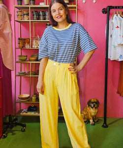 BERAWA LUXE | GREER LINEN PANTS - PASTEL YELLOW