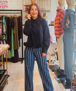 Y.A.S | TRAVIS LS SHIRT - NAVY BLAZER