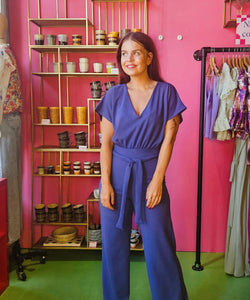 JUMPSUIT | GIRL V-NECK - BLUE INDIGO
