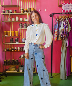 COMPAÑÍA FANTÁSTICA | CIRCUS HEARTS BLOUSE - WHITE