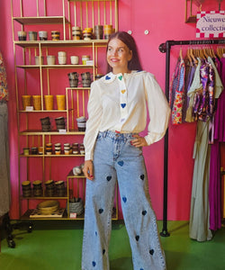 COMPAÑÍA FANTÁSTICA | CIRCUS HEARTS BLOUSE - WHITE