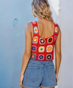 LILY CROCHET TOP - RED