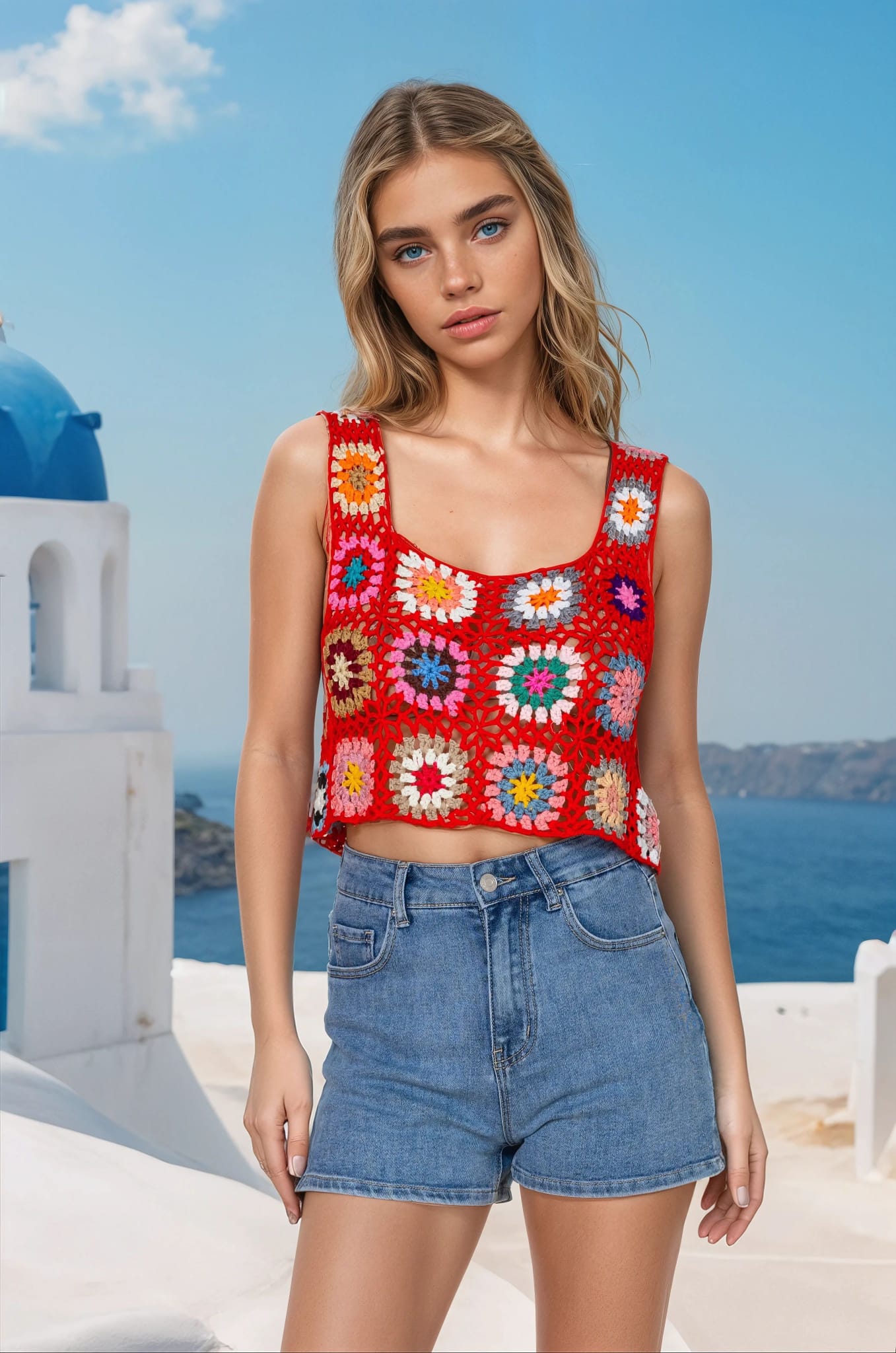 LILY CROCHET TOP - RED