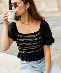 LIORA BLOUSE - BLACK