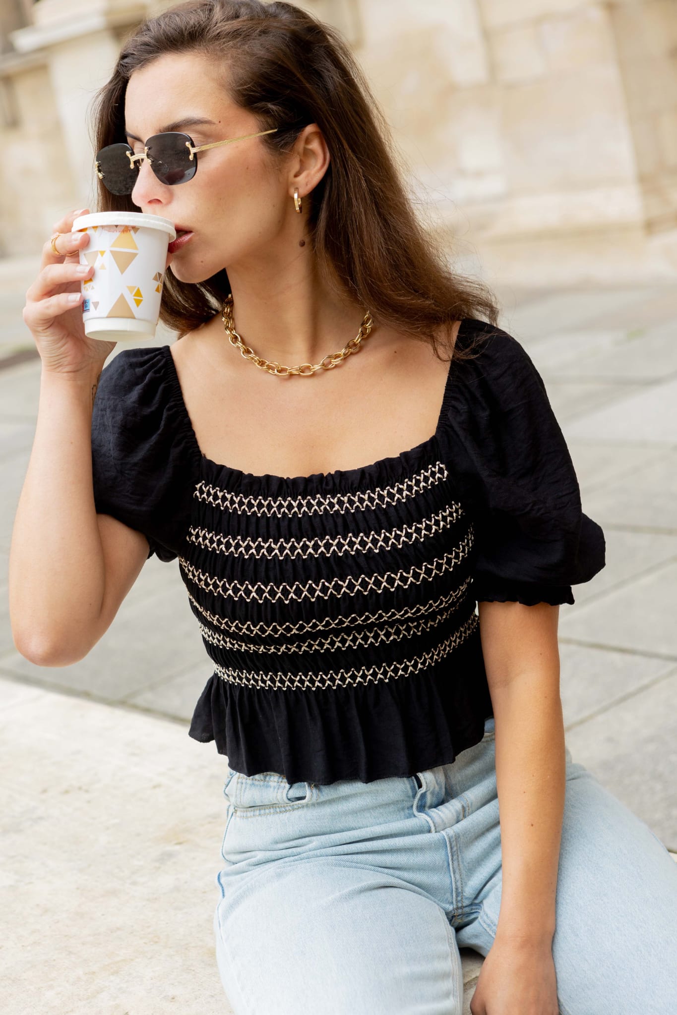 LIORA BLOUSE - BLACK