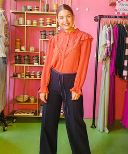 Y.A.S | TALI MW PANTS - NAVY BLAZER