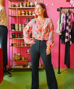 DUNJA FLOWER BLOUSE - ORANGE