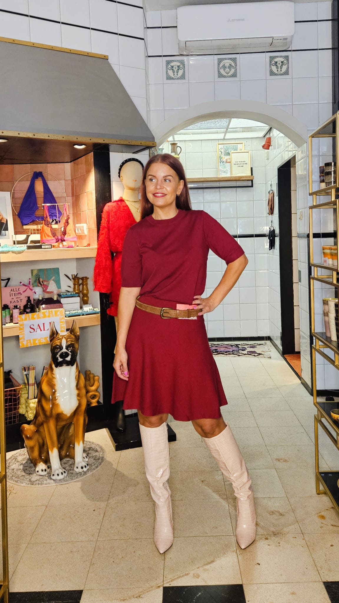 Y.A.S | FONNY HW KNIT SKIRT - TIBETAN RED