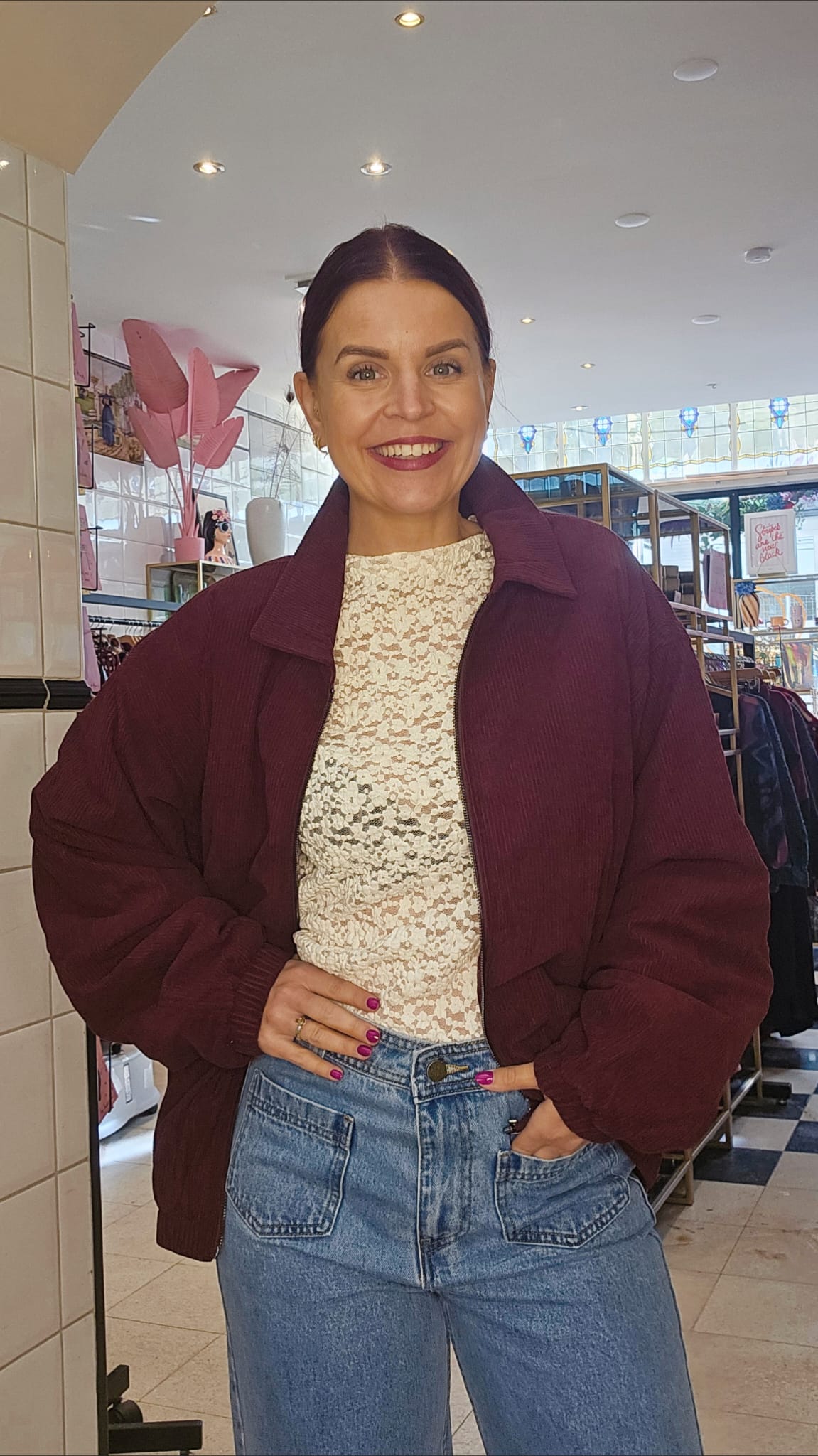 NÜMPH | FRIA OVERSIZE BOMBER JACKET - WINETASTING