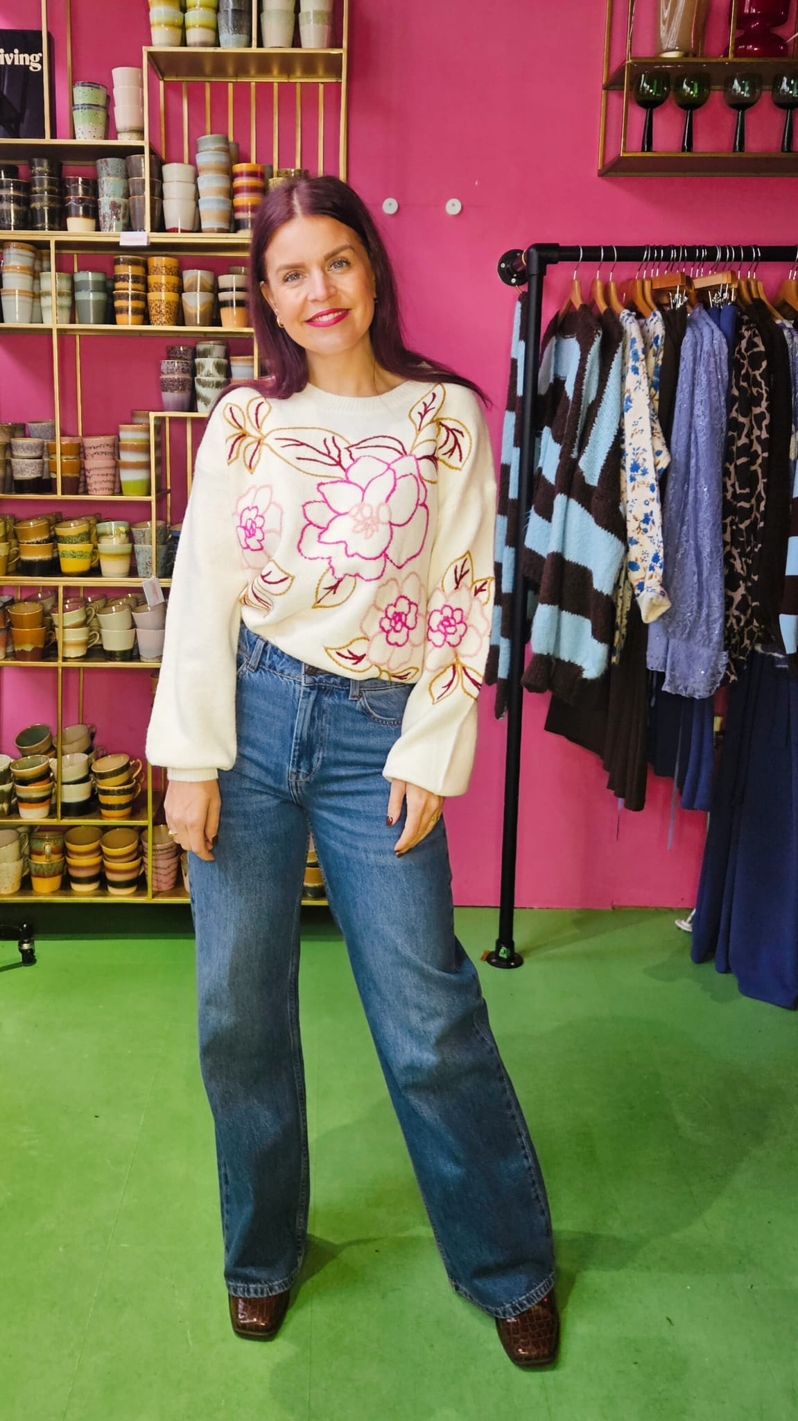 REVERY EMBROIDERY KNIT - ECRU