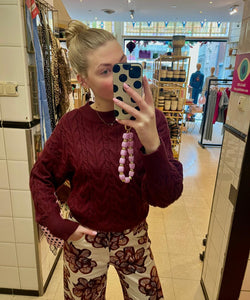 SINTRA CABLE PULLOVER - BORDEAUX