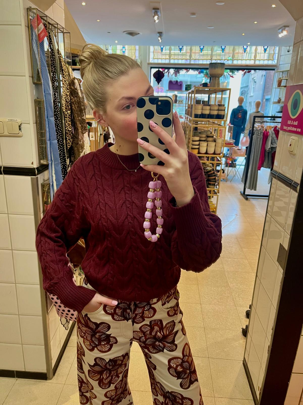 SINTRA CABLE PULLOVER - BORDEAUX