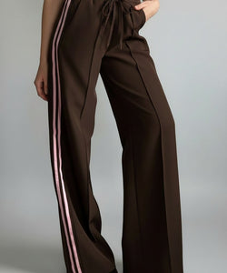 JOSJE TRACKING PANTS - BROWN/PINK