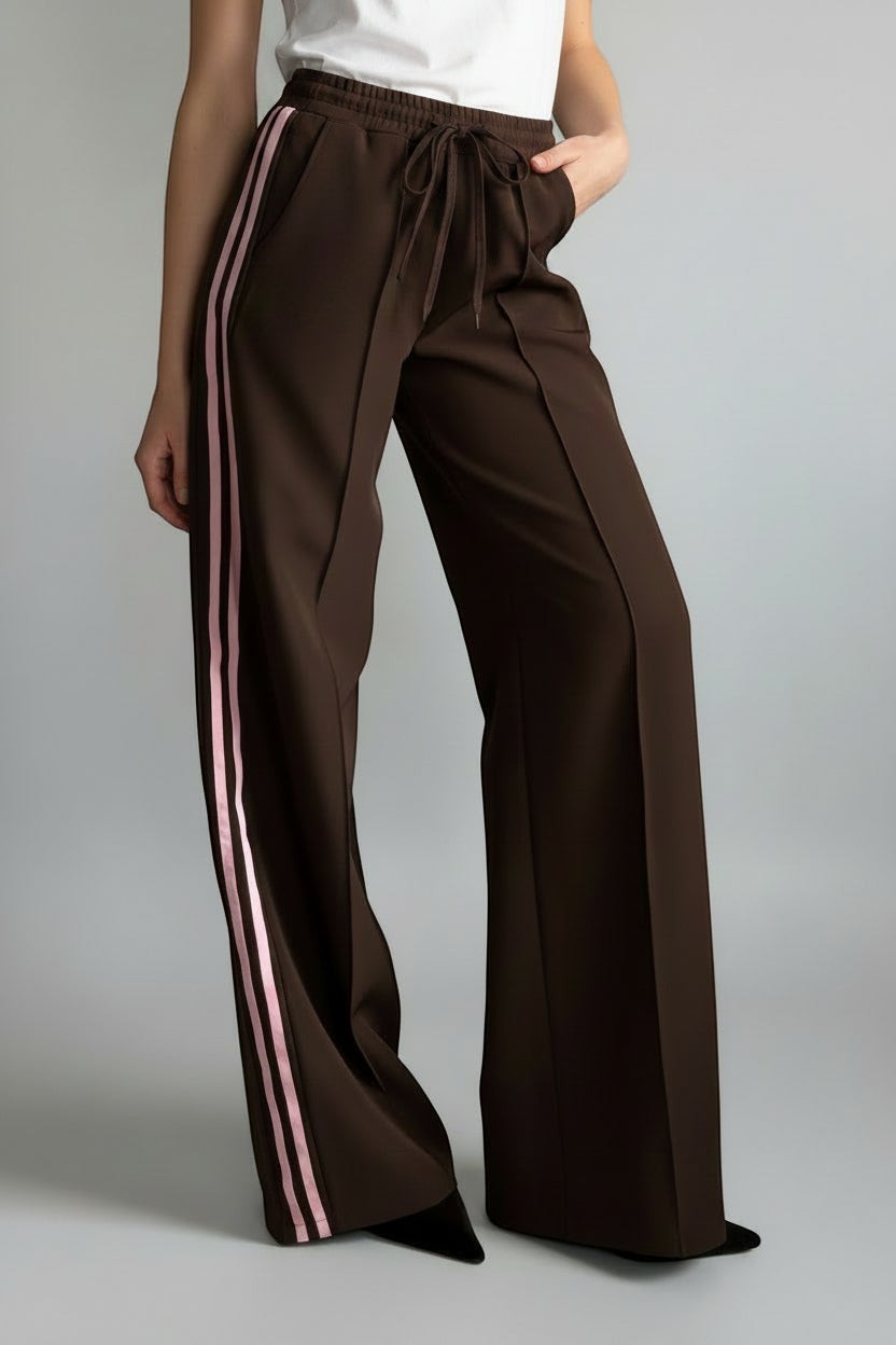 JOSJE TRACKING PANTS - BROWN/PINK
