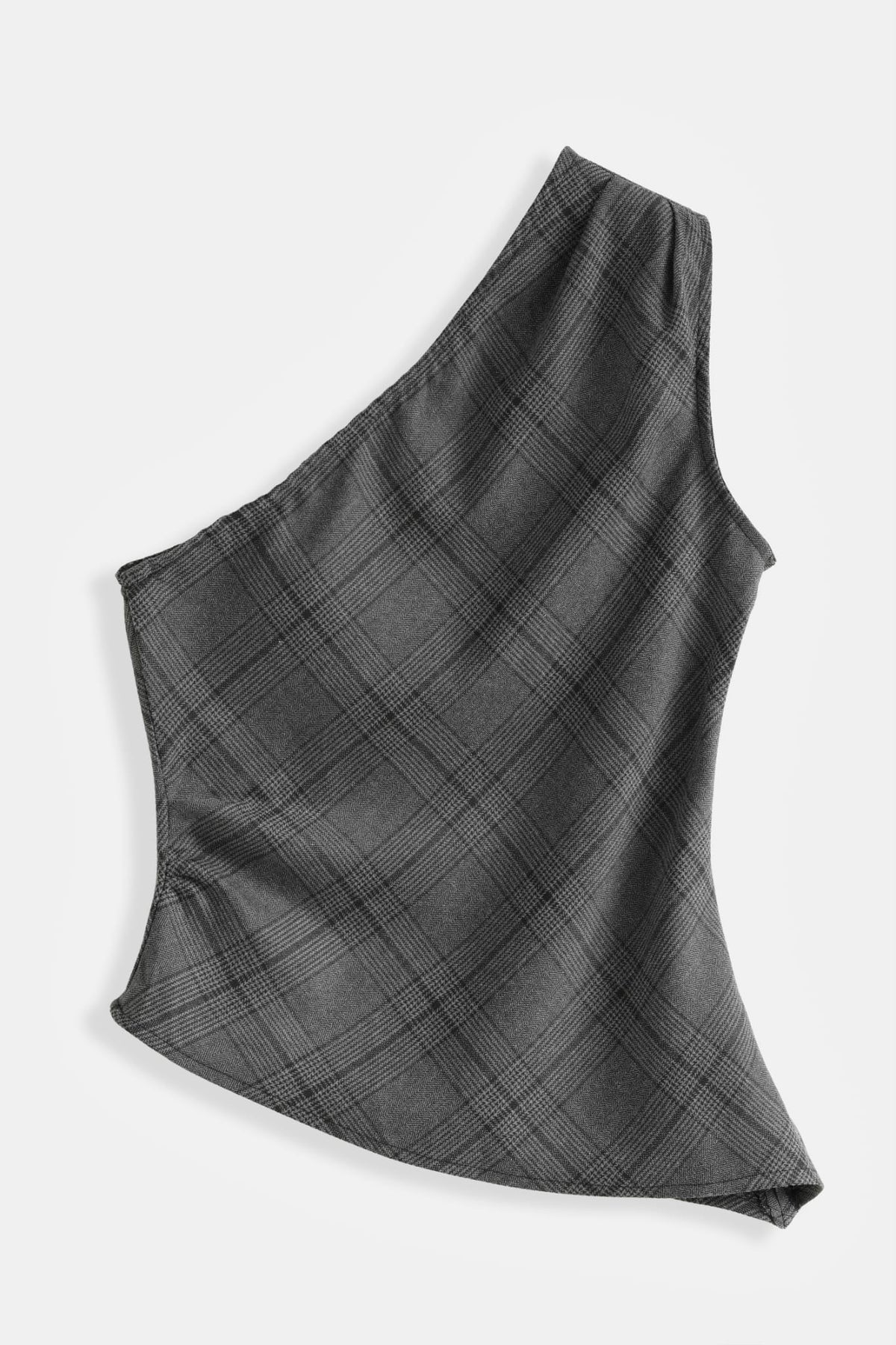 DOMINIQUE ASYMMETRIC TOP - GREY CHECK