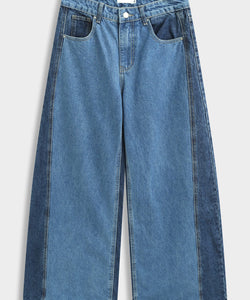 VIVIE TWO-TONED JEANS - BLUE
