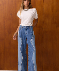 CRUSH SWIRL JEANS - BLUE