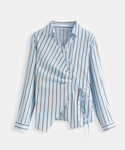 NOUSHA WRAP BLOUSE - BLUE
