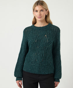 Y.A.S | ZUMA LS WOOL BLEND KNIT PULLOVER - PONDEROSA PINE