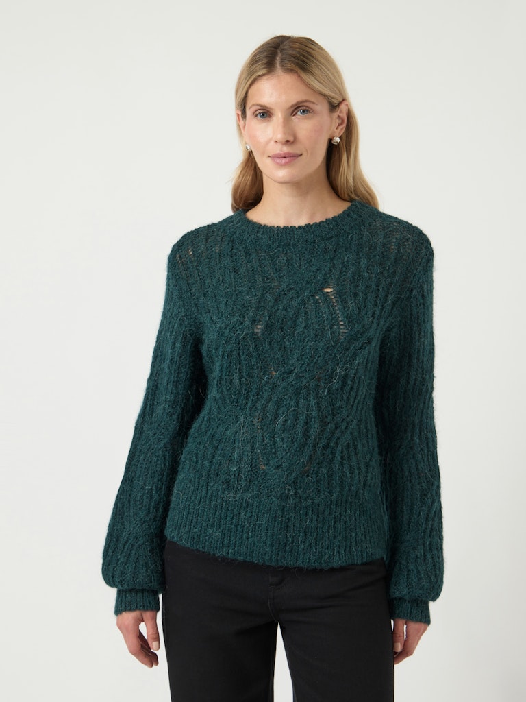 Y.A.S | ZUMA LS WOOL BLEND KNIT PULLOVER - PONDEROSA PINE