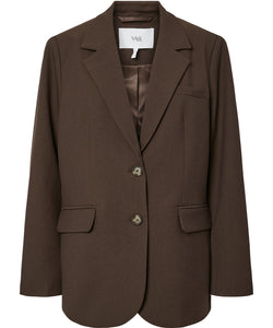 YAS | REEMAJ LS BLAZER - CHOCOLATE BROWN