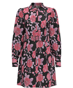 Y.A.S | KARI LS JACQUARD DRESS - BLACK