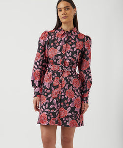 Y.A.S | KARI LS JACQUARD DRESS - BLACK