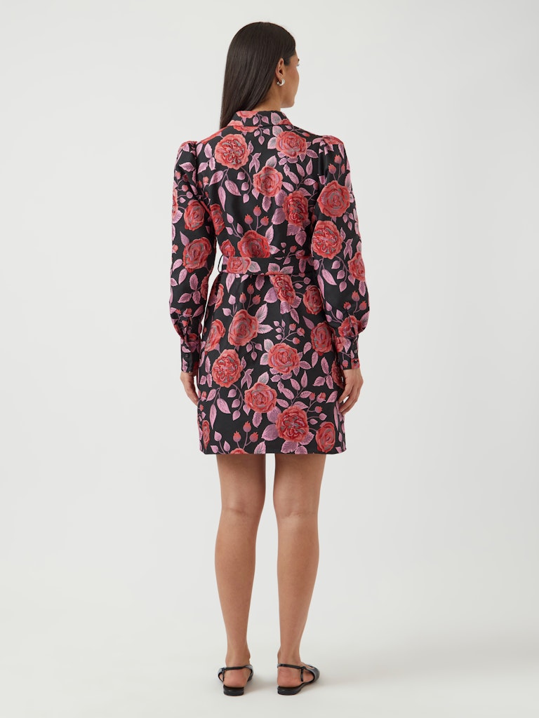 Y.A.S | KARI LS JACQUARD DRESS - BLACK