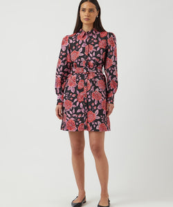 Y.A.S | KARI LS JACQUARD DRESS - BLACK