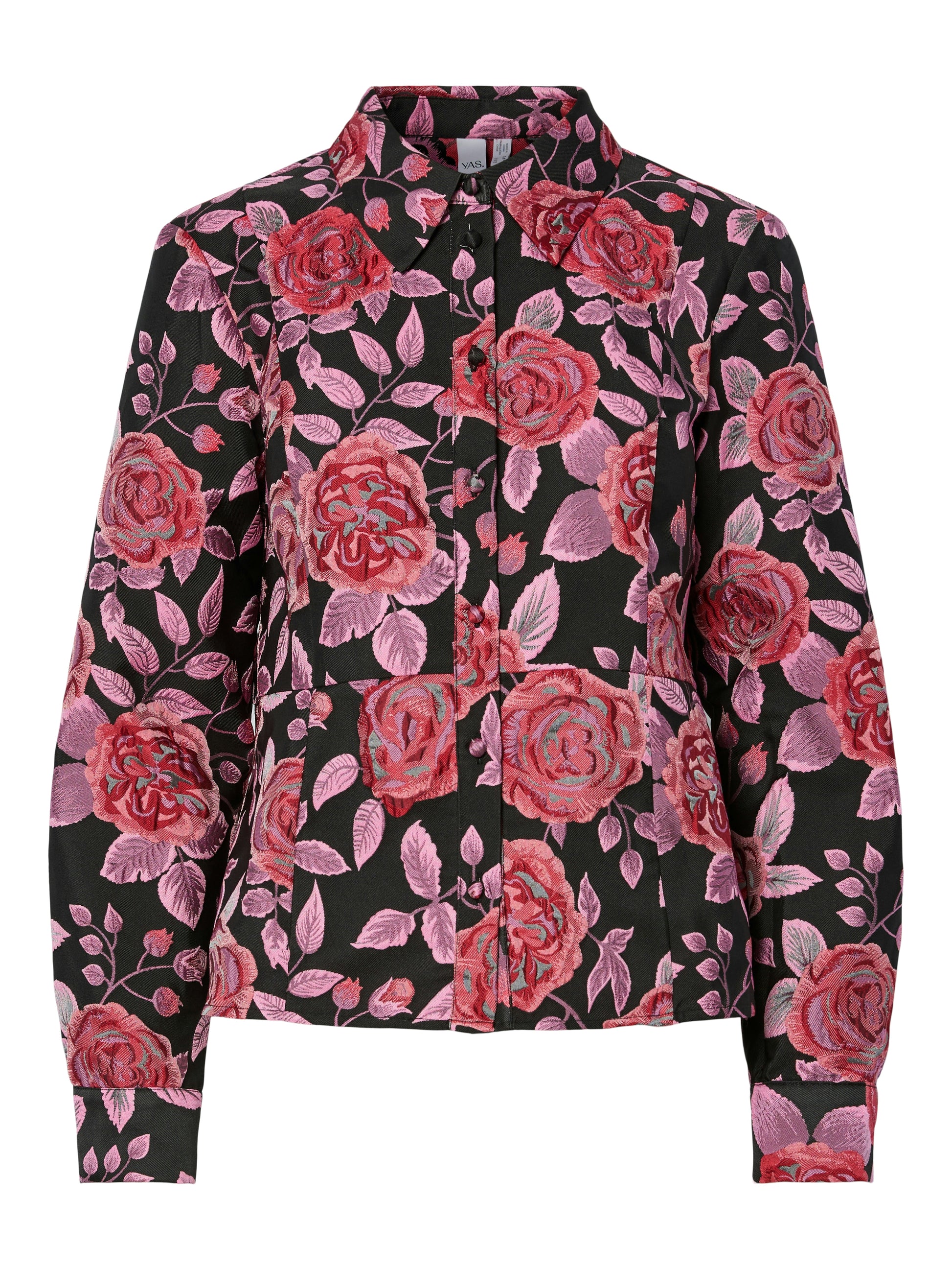 Y.A.S | KARI LS JACQUARD SHIRT - BLACK