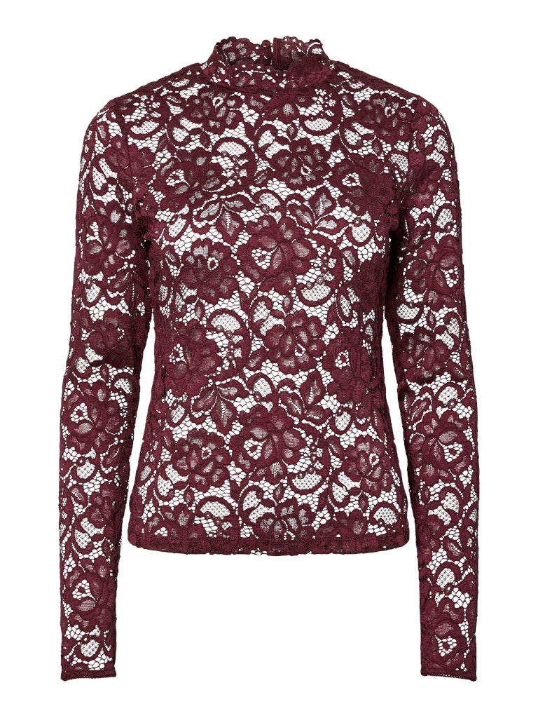 Y.A.S | LACEY LS LACE TOP - PORT ROYALE