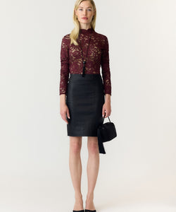 Y.A.S | LACEY LS LACE TOP - PORT ROYALE