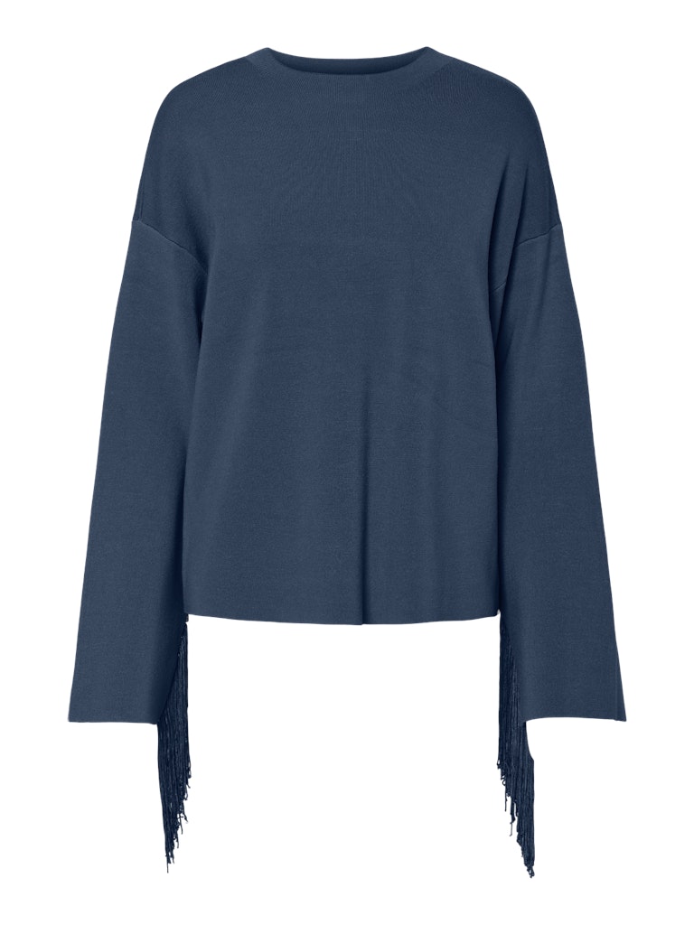 Y.A.S | FRINGA LS O-NECK KNINT PULLOVER - SARGASSO SEA