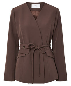 Y.A.S | LURI LS BLAZER - SEAL BROWN